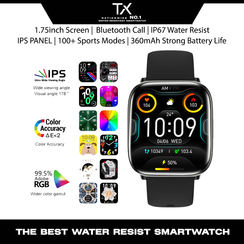 TX-106 Smart Watch AMOLED Smartwatch AI Voice Assistant Silica Gel ...