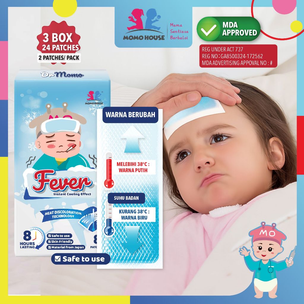 (3 BOX) Momo House Cool Fever Color Changing Patches Fever Relief Fever ...