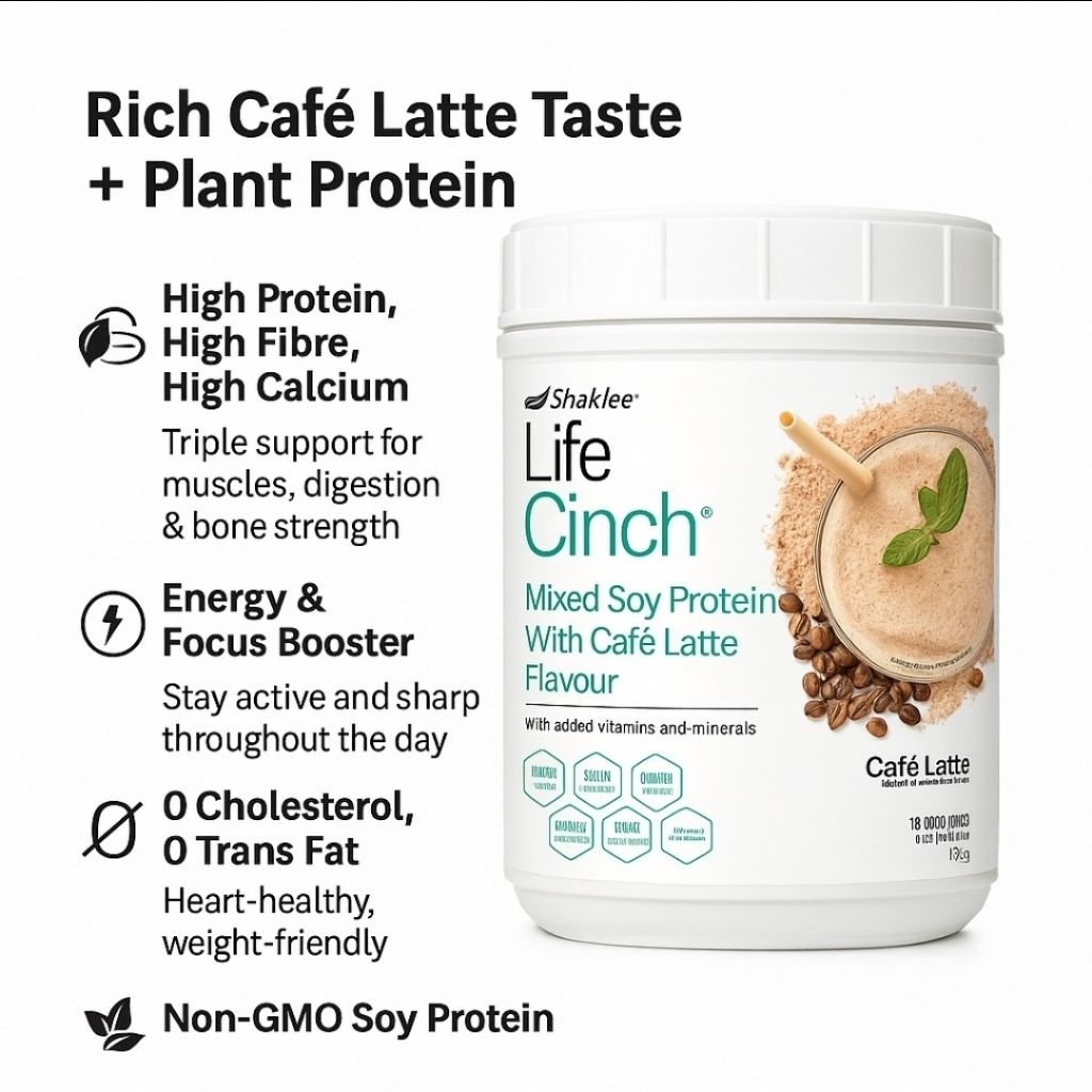 Shaklee LIFE CINCH MIXED SOY PRITEIN CAFE LATTER | Shopee Malaysia