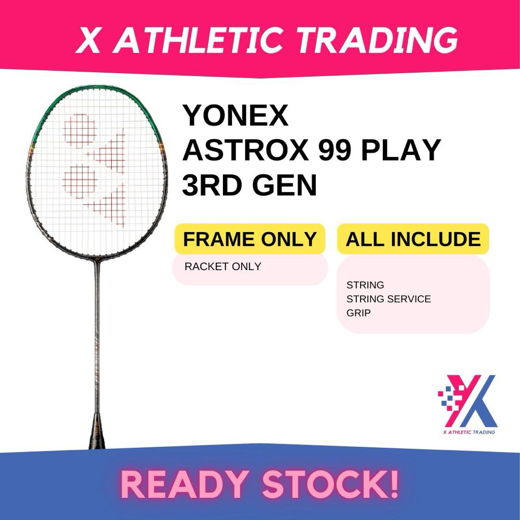 [100% Original] Yonex Astrox 99 play 3rd gen black green badminton ...