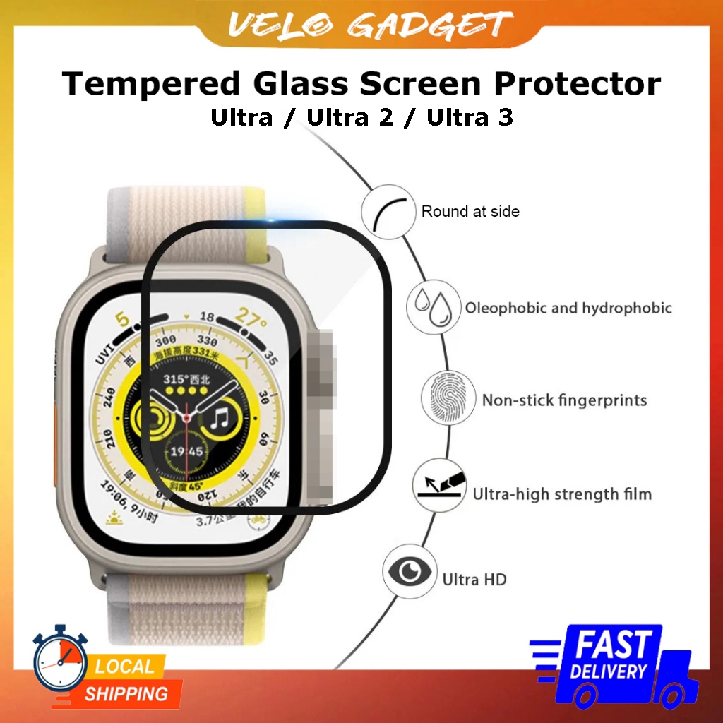 8D Clear Tempered Glass Screen Protector For iWatch Ultra 3 / Ultra 2 ...