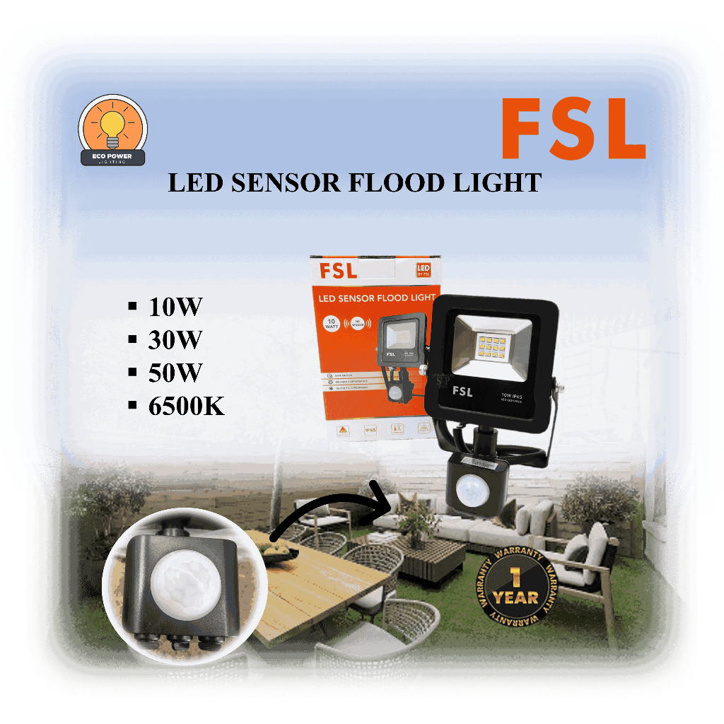 65641 50W LED SENSOR FLOOD LIGHT VERBATIM VERBATIM 65641