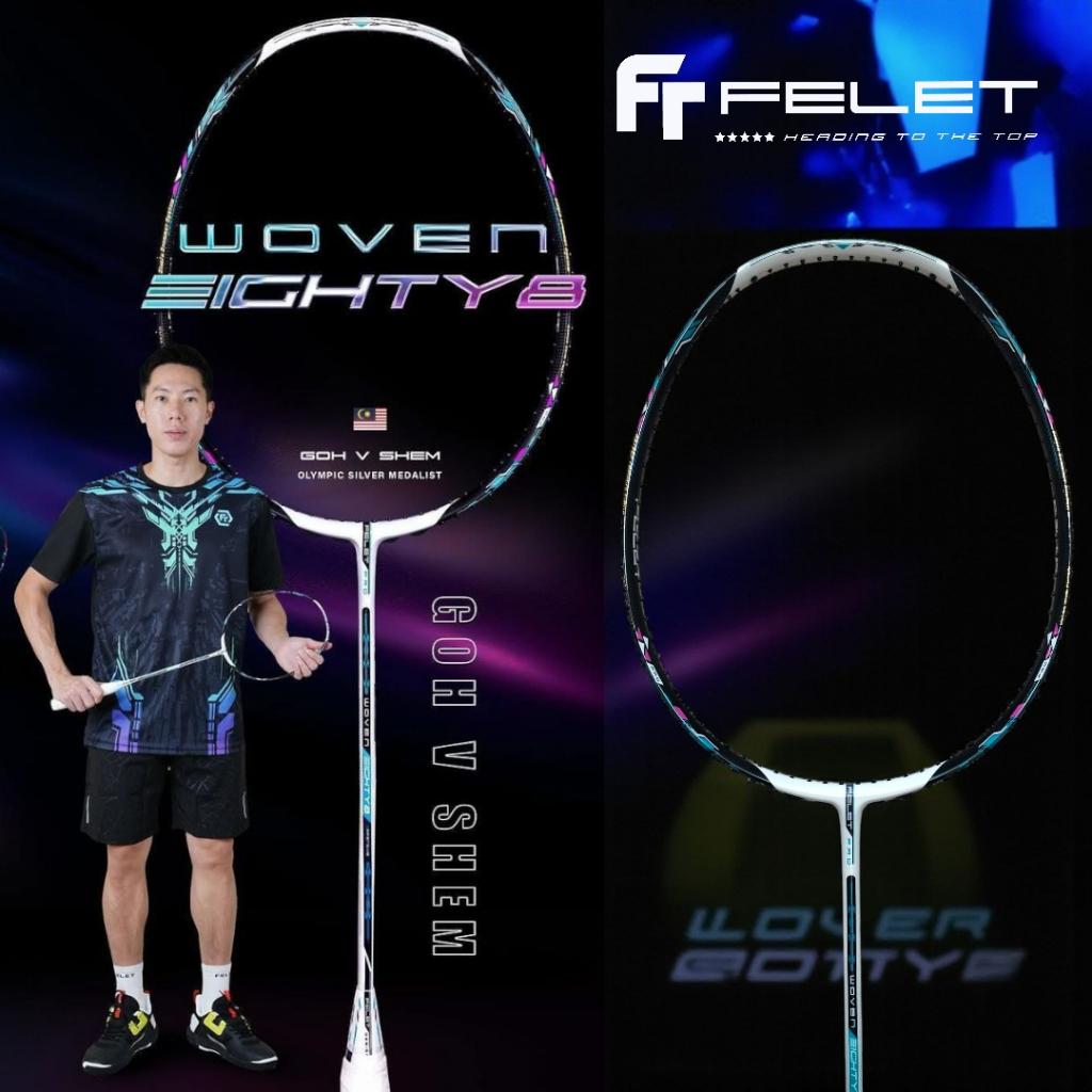 FELET Badminton Racket WOVEN EIGHTY8 WOVEN 88 PRO (100% Original)(Free ...