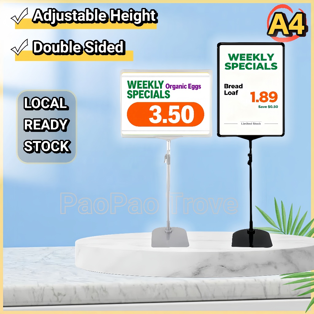 A4 Table Top Sign Poster Stand Price Tag Pop Clip Metal Stand Promotion ...