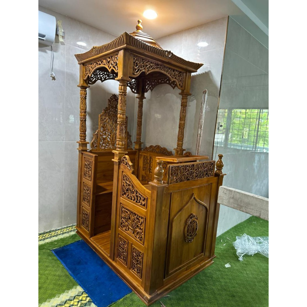 MEMBAR MASJID SURAU KAYU JATI/MIMBAR SCHOOLA KAYU JATI | Shopee Malaysia