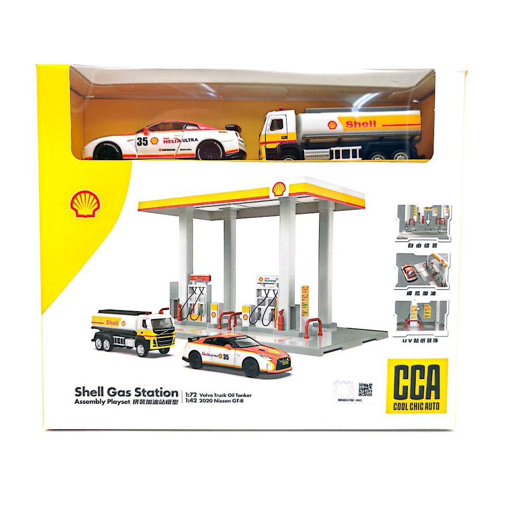 DSM 1:72 & 1:42 METAL DIE CAST SHELL PETROL STATION VOLVO SHELL OIL ...