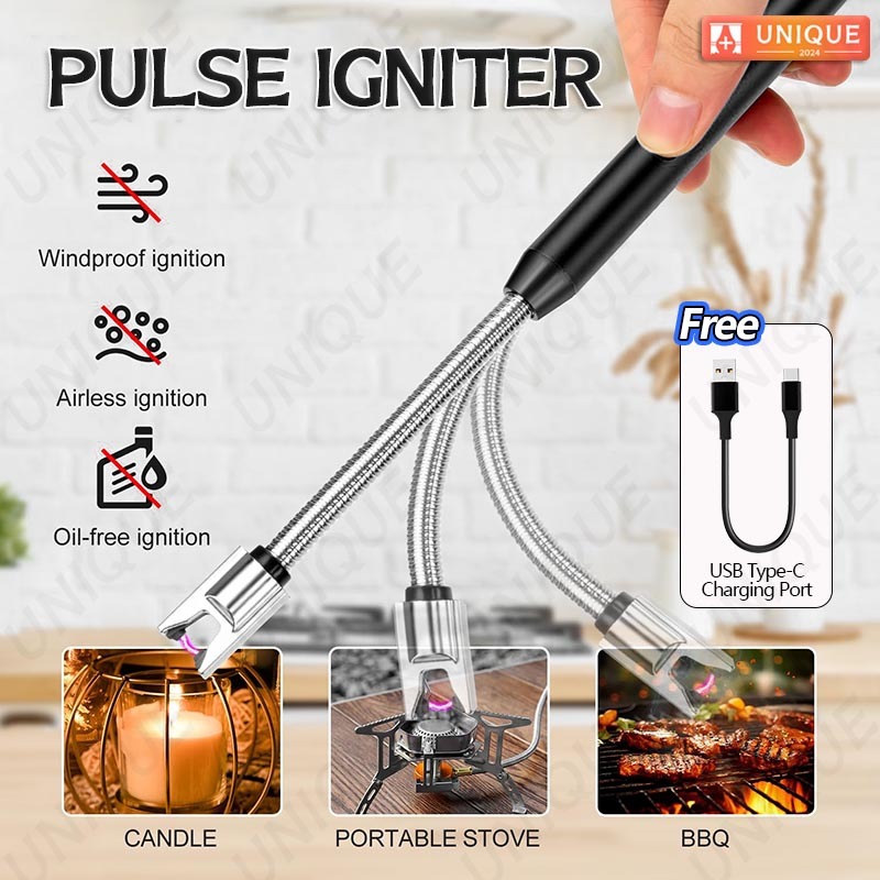 Long Lighter Metal Igniter Kitchen Gas Stove Ignition Outdoor Barbecue ...