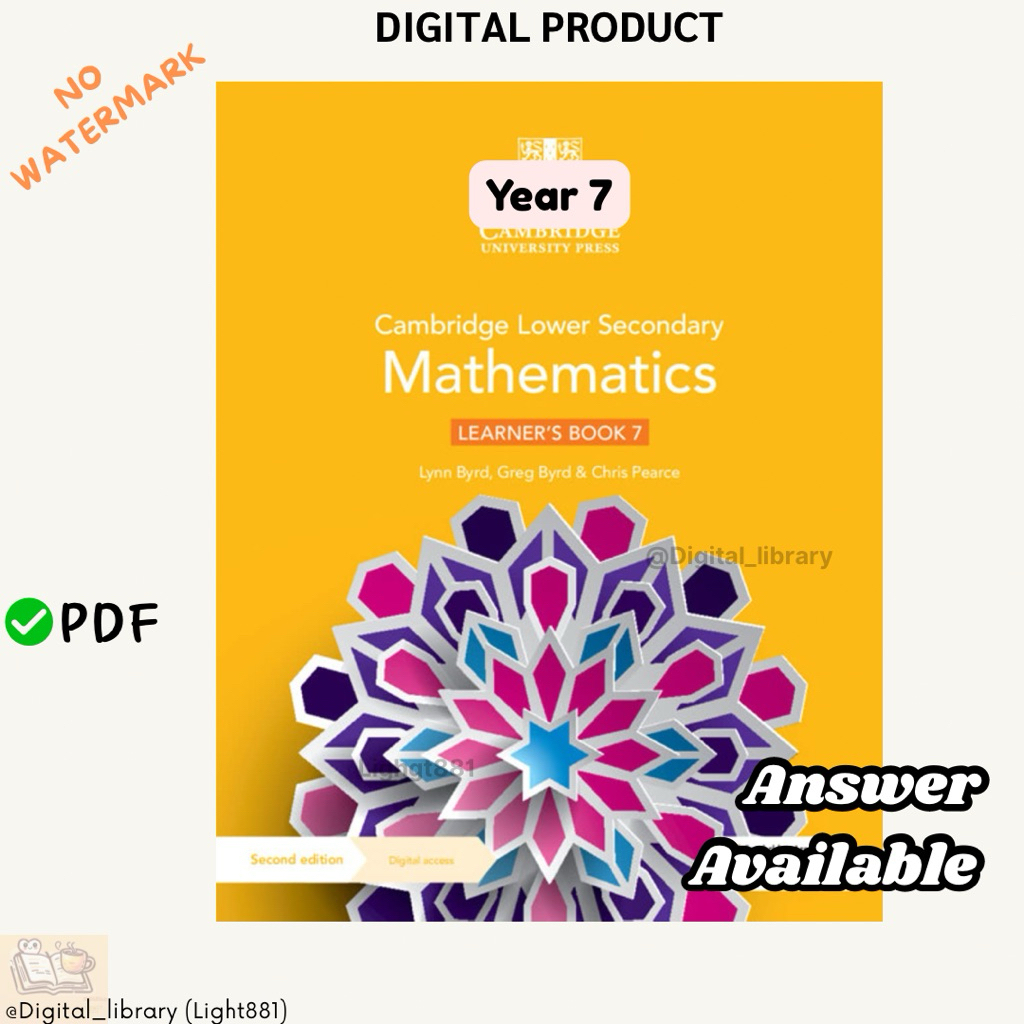 Cambridge Lower Secondary Mathematics Learner's Book 7 / Answers ...