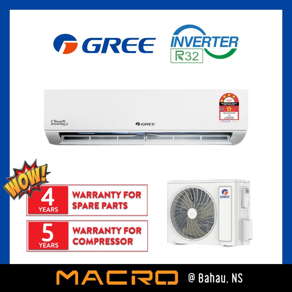 [2025 NEW MODEL] GREE R32 INVERTER 1HP / 1.5HP / 2HP Aircond (NOVA X ...