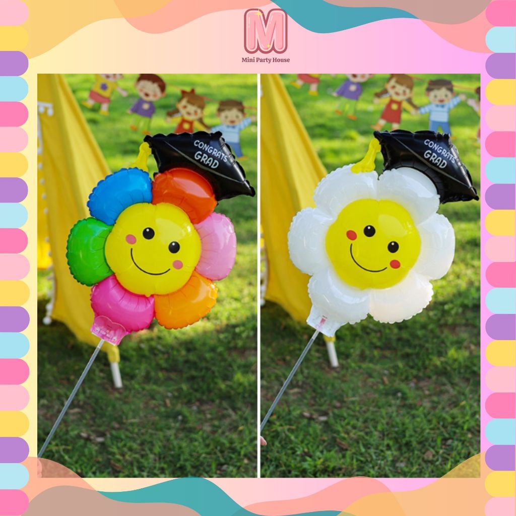 Mini Party House Graduation Sunflower Balloon Handheld Balloon School ...