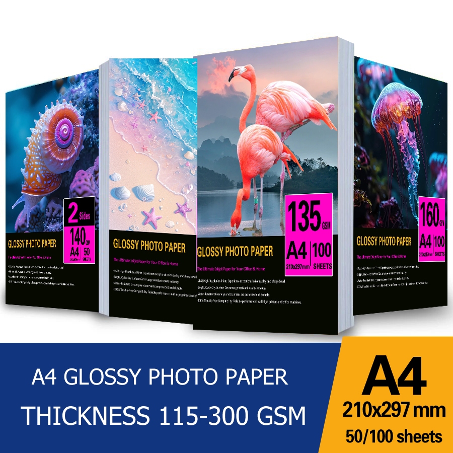 Waterproof A4 Glossy Photo Paper 135gsm 100 Sheets, Inkjet /laser ...