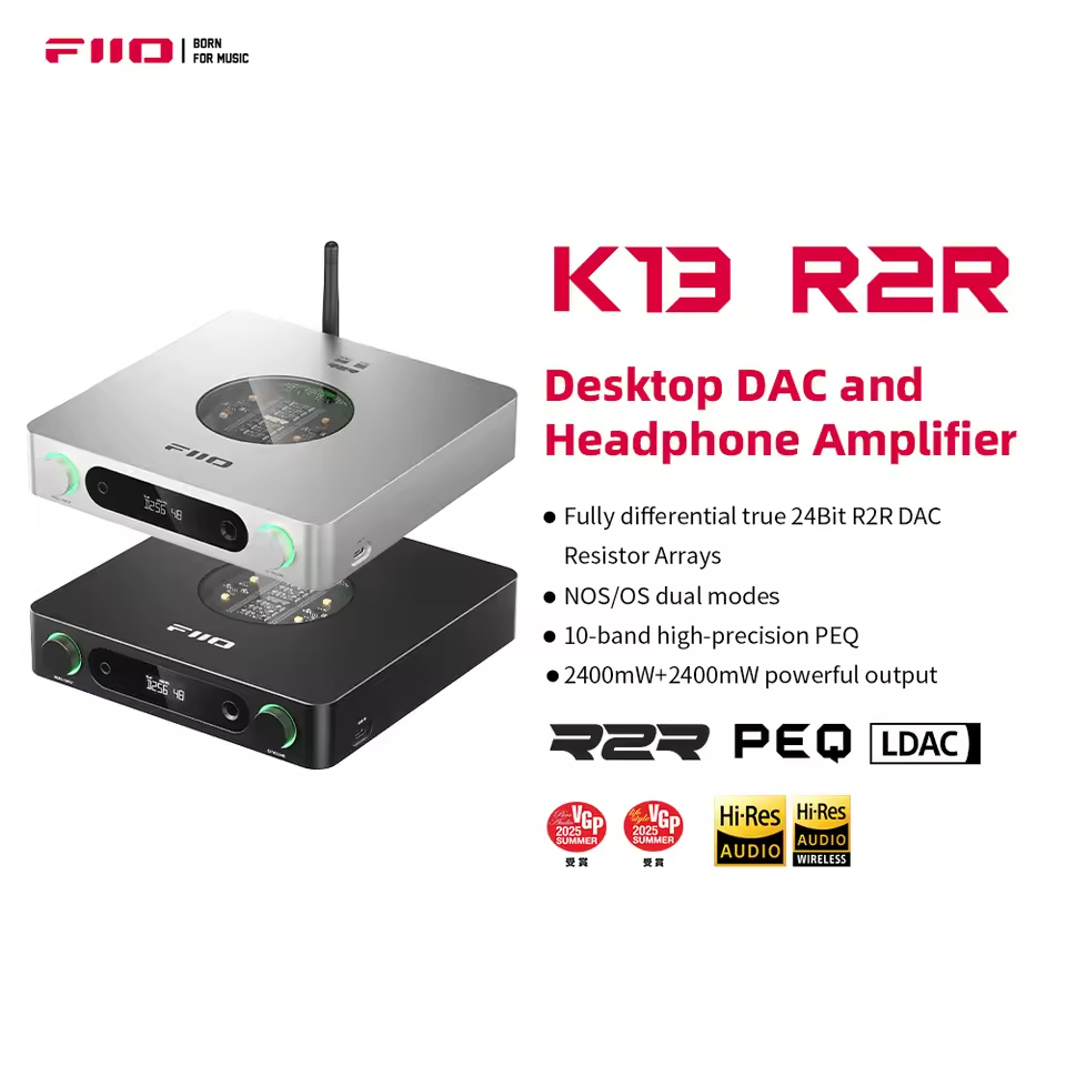 FiiO K13 R2R Desktop DAC & Headphone Amp, High-Fidelity 24Bit R2R DAC ...