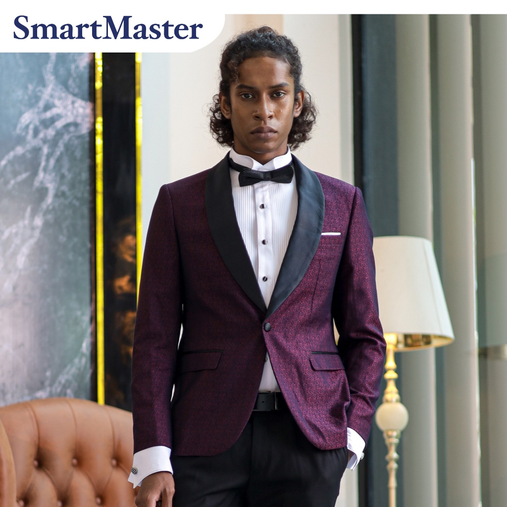 SmartMaster Formal Tuxedo Suit Slim Fit Single-Breasted Shawl Lapol ...