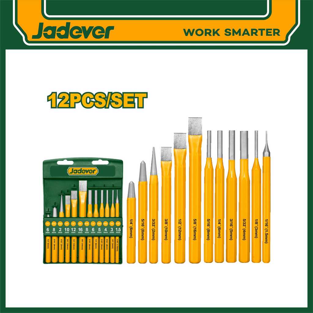 JADEVER 12 Pcs Cold chisel and punch set JDCC8312 | Shopee Malaysia