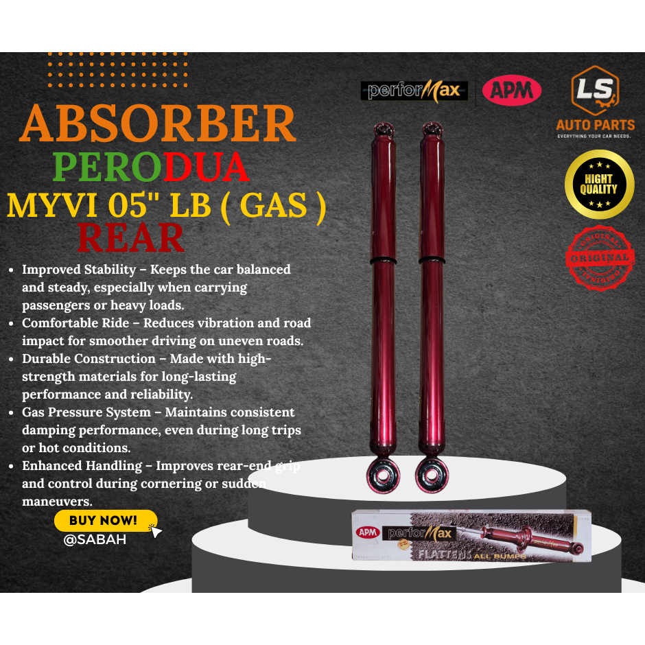 ABSORBER PERODUA MYVI 05” LB ( GAS ) REAR APM PERFORMAX | Shopee Malaysia