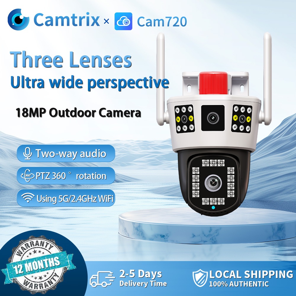 IM CAM APP CCTV Camera Wireless Outdoor Three Screen Dual Lens 9MP IP66 ...