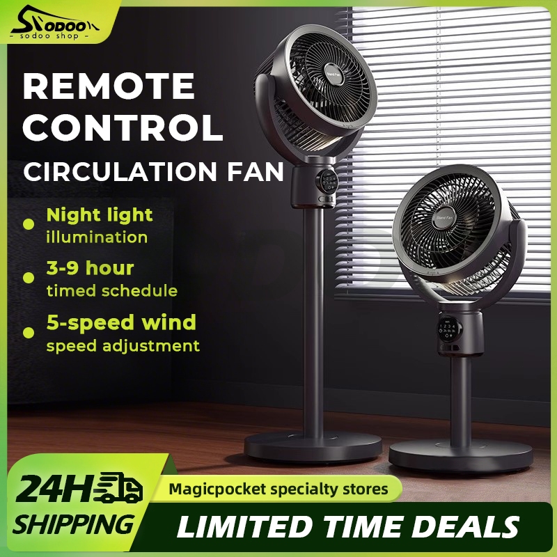 Kipas Camping Rotatable Charging Fan Retractable Remote Control ...