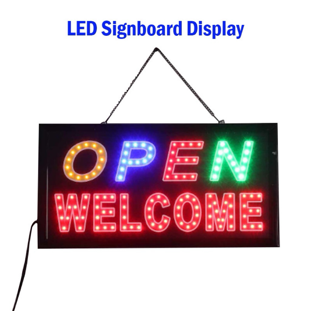 Welcome Open LED Signboard Display 48*25CM Open Door Sign With Hang for ...