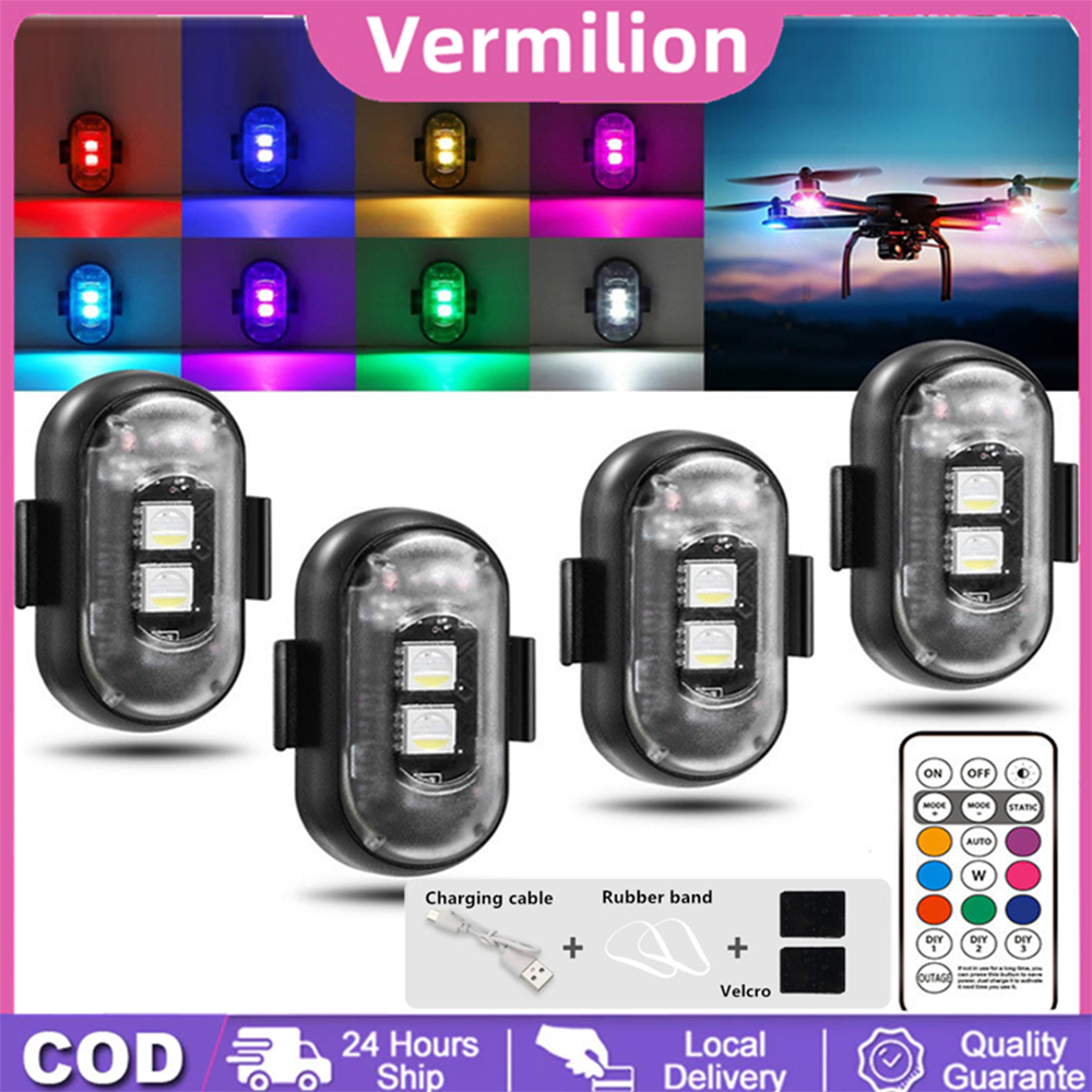 Mini Signal Light Wireless Remote Control Multi-mode 8 Color RGB Flash ...