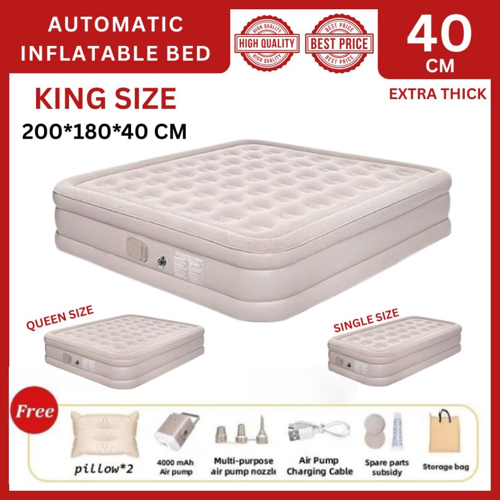 [READY STOCK] 40CM Automatic Inflatable Bed – Extra Thick Air Mattress ...