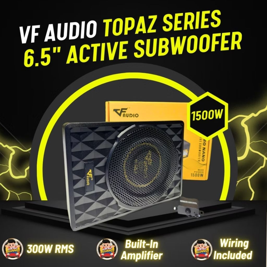 VF AUDIO 6.5 Inch Bass Pro Nano Slim Active Subwoofer 1500W | Shopee ...
