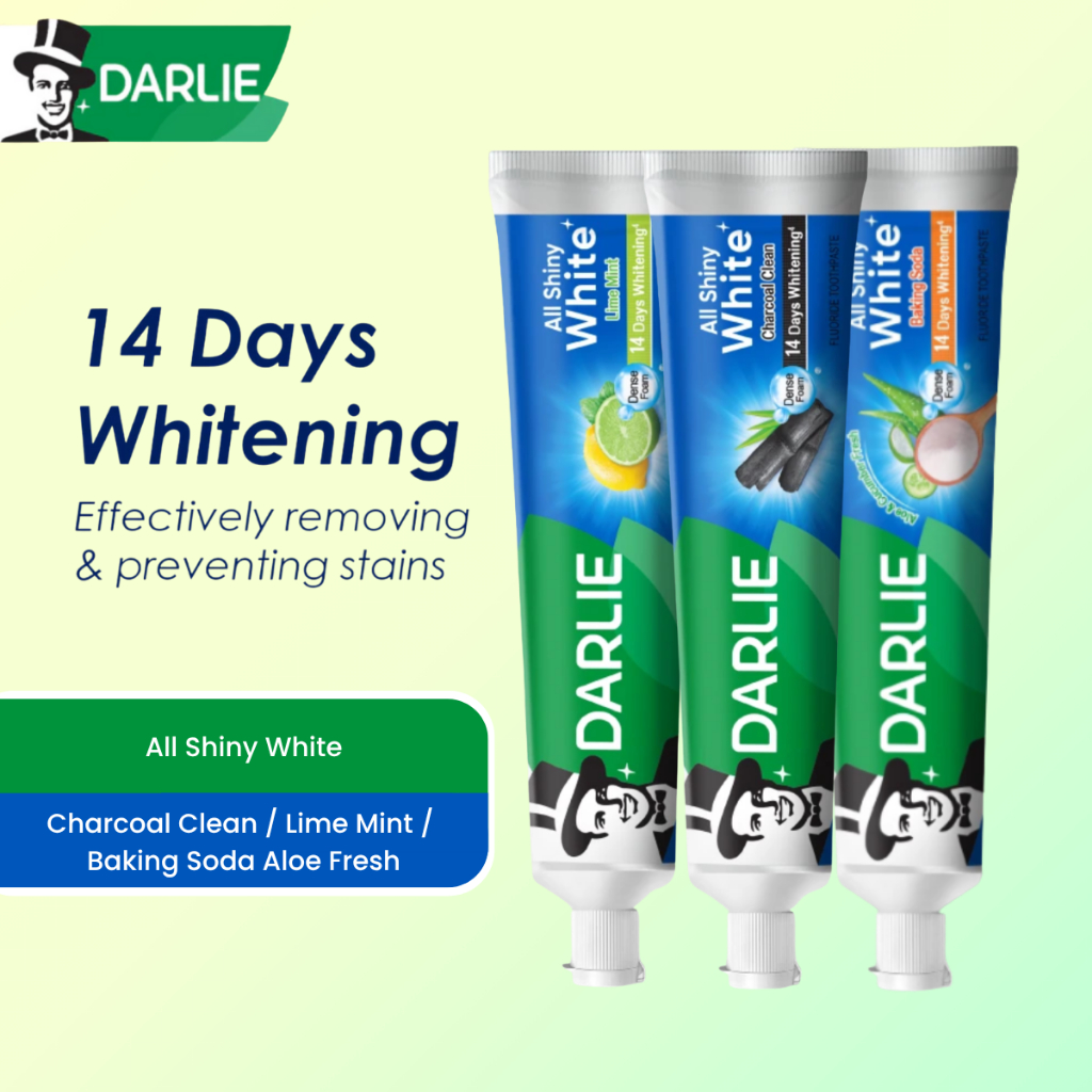 DARLIE All Shiny White Toothpaste (Baking Soda Aloe Fresh / Charcoal ...