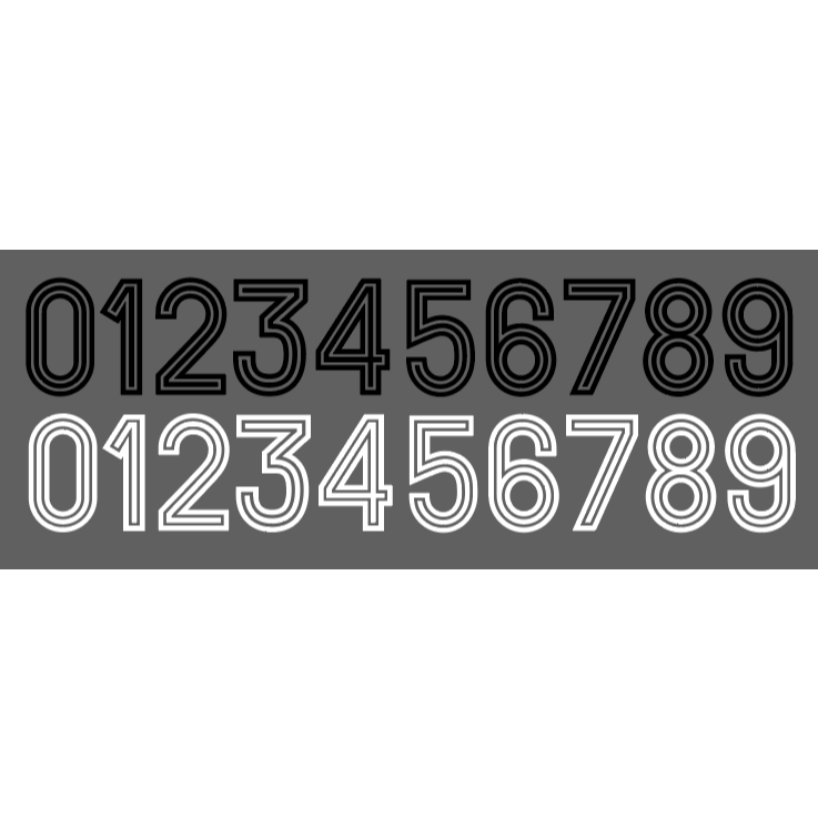 Numbering+ alphabet+ retro black white 4 + DTF material + (iron on dtf ...