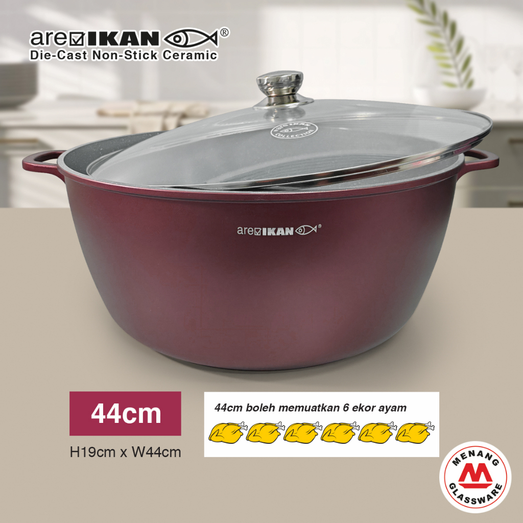 areIKAN Die-Cast Non-Stick Ceramic Periuk Rendang 44cm | Shopee Malaysia