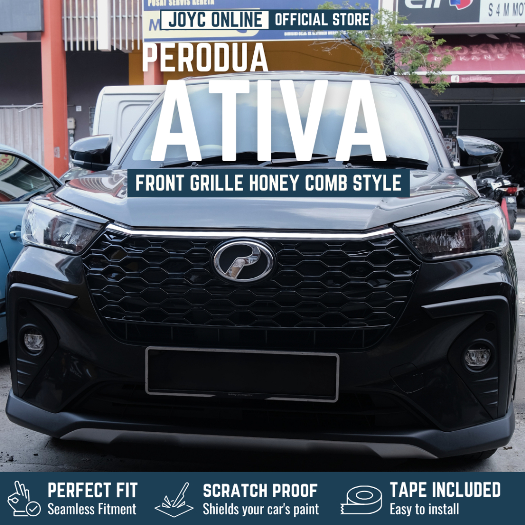 Perodua Ativa Front Grille Glossy Black Honey Comb design | Shopee Malaysia