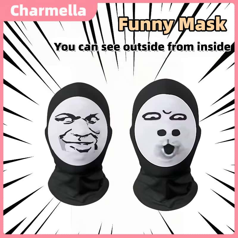 Funny Prank emoji pack mask abstract headgear face print Big Head ...