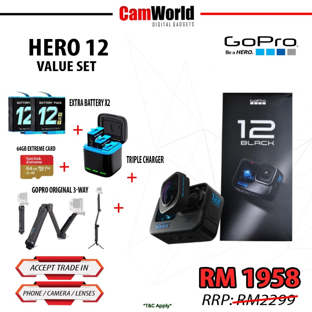 GOPRO HERO 12 VALUE SET (GOPRO MALAYSIA) | Shopee Malaysia