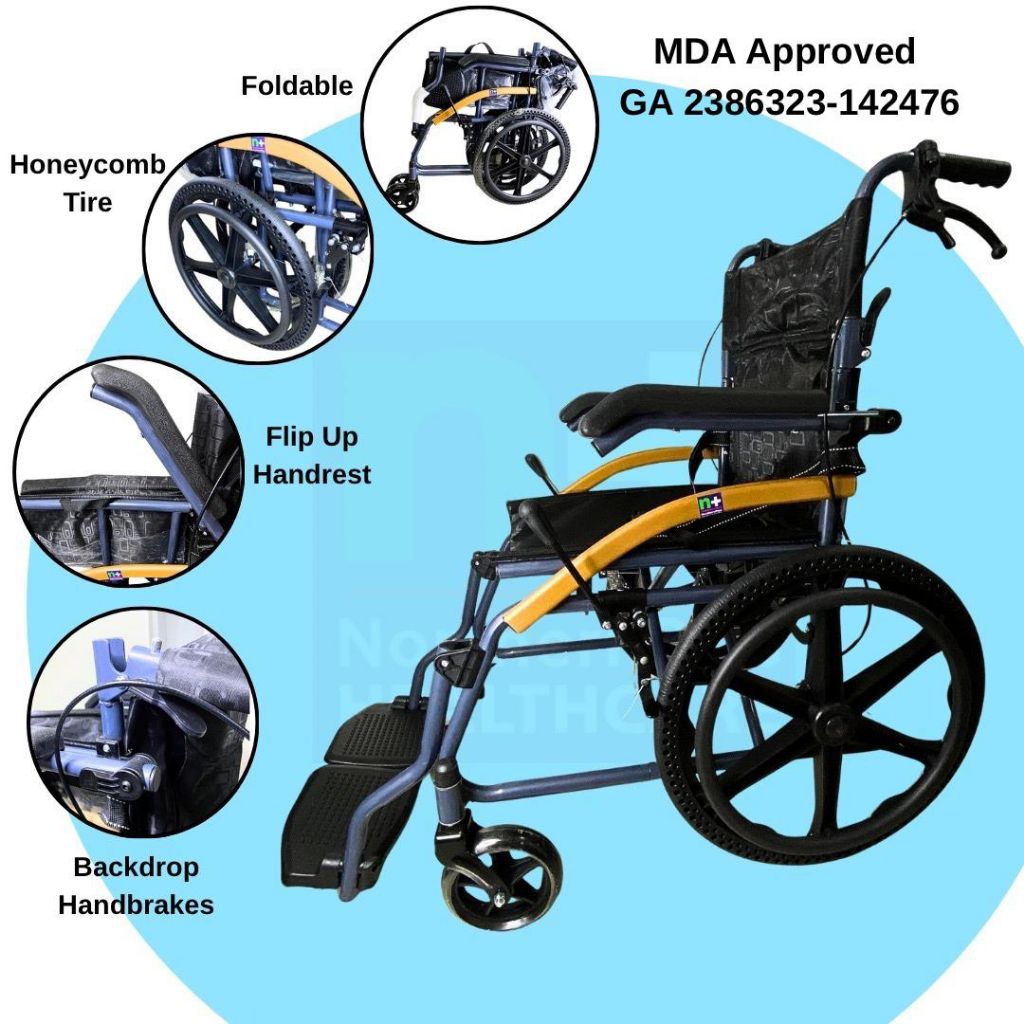 Kerusi Roda Ringan/Freeway Lightweight Wheelchair 18 inch PU Honeycomb ...