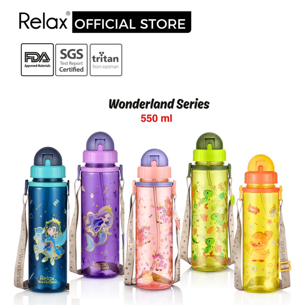 RELAX Tritan Botol Air Kanak-kanak Wonderland Series Kids Water Bottle ...