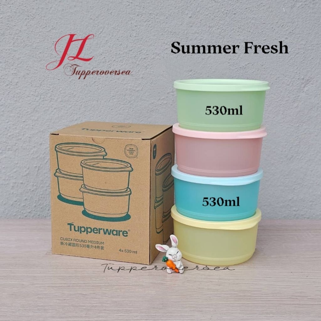 Tupperware Summer Fresh Round Set (4PCS) - 530ml + Box | Shopee Malaysia