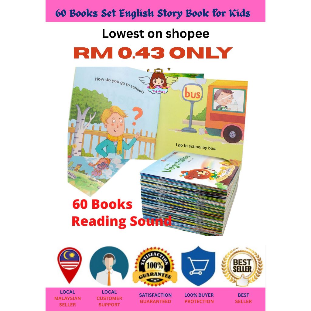 60 Book English Story Book for Kids Learning Buku Budak Bedtime Reading ...