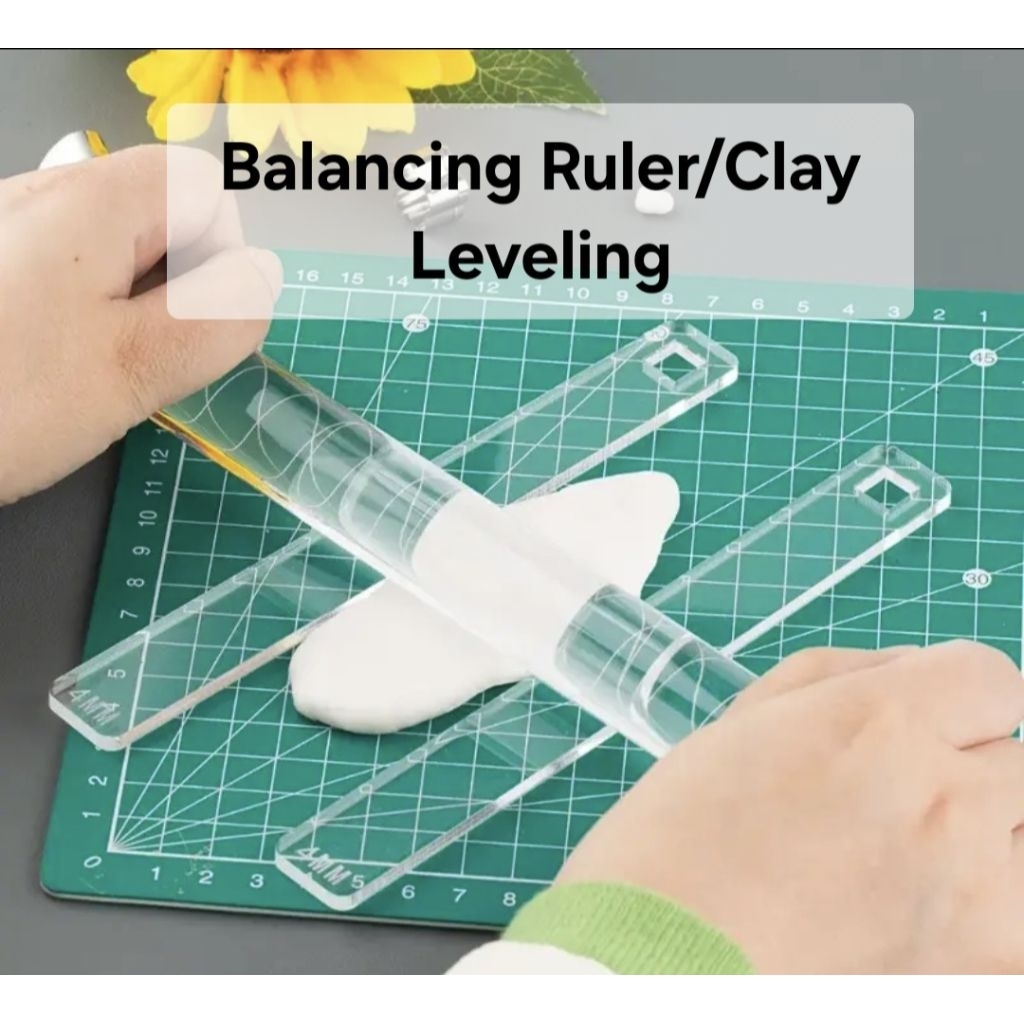 Acrylic Balancing Ruler Baking Soft Clay Leveling Butter Fondant ...