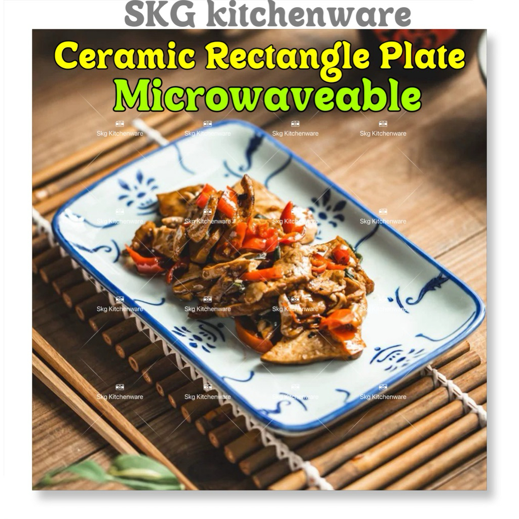 Microwaveable Ceramic Traditional Sunflower Series Rectangle Plate ...