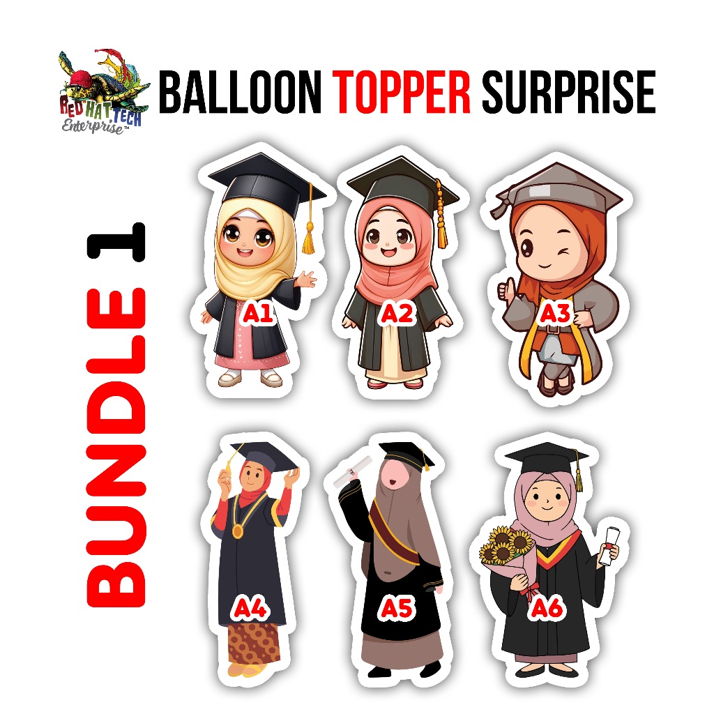 TOPPER GRADUATE GRADUATION SURPRISE FLOWER BOUQUET BIRTHDAY HARI LAHIR ...