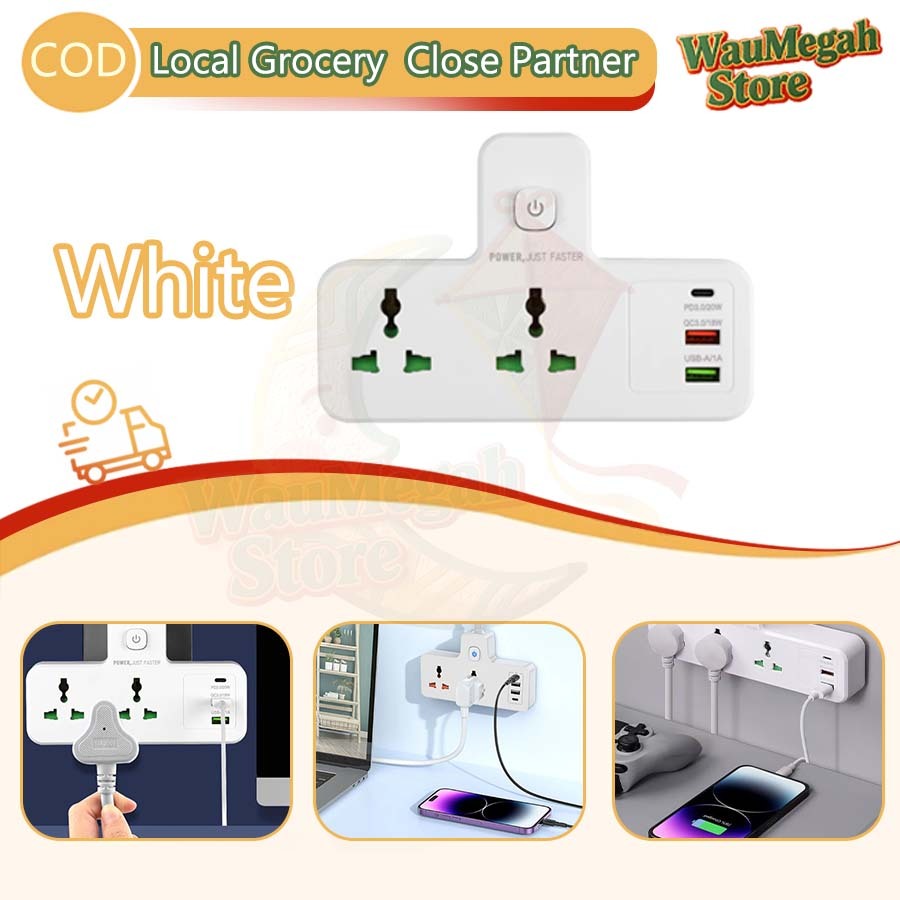 3-Pin Wall Socket Plug T-ADAPTOR Fast Charging 3 Pin Wall Socket ...