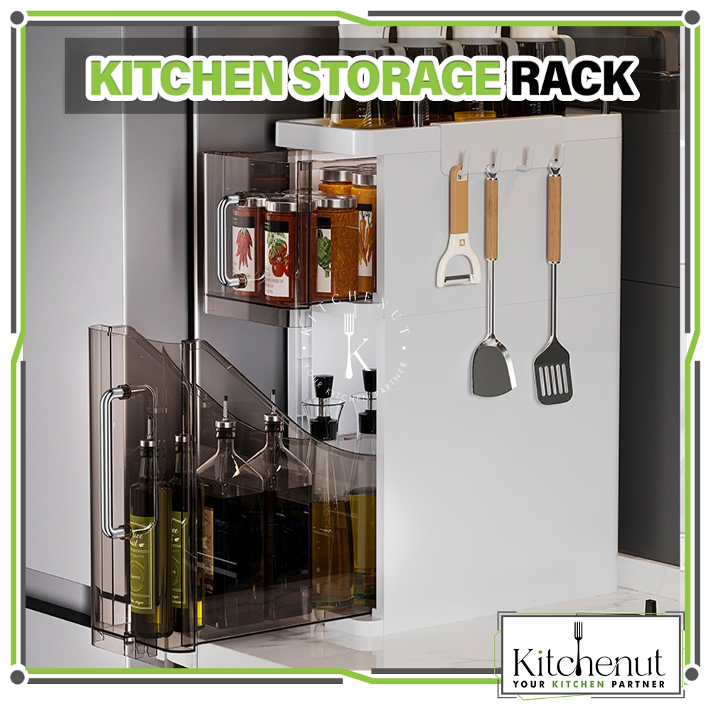 Kitchenut Kitchen Storage Rack Condiment Storage Box Countertop Storage ...