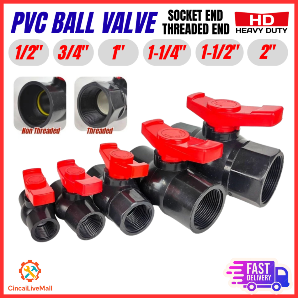PIXO HEAVY DUTY PVC Compact Ball Valve Socket End & Threaded [1/2