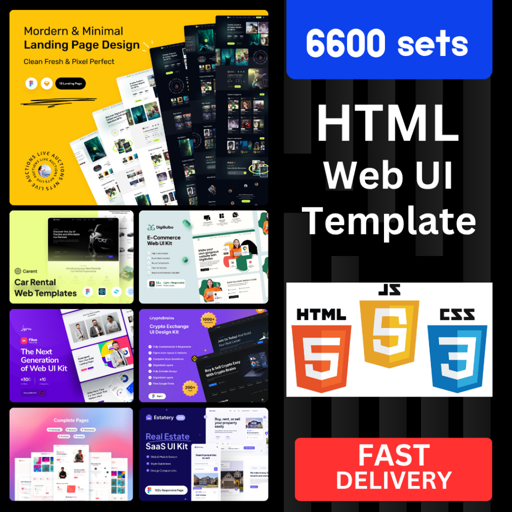6600+ Web UI Templates Pack – HTML / CSS / JS (Digital Download ...