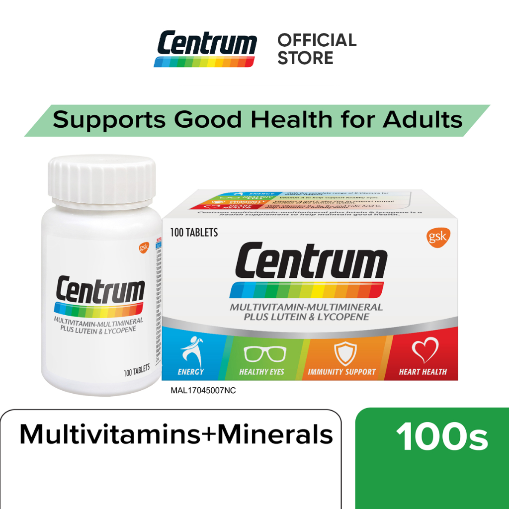 Centrum Multivitamin-Multimineral Plus Lutein Healthy Eyes & Lycopene ...
