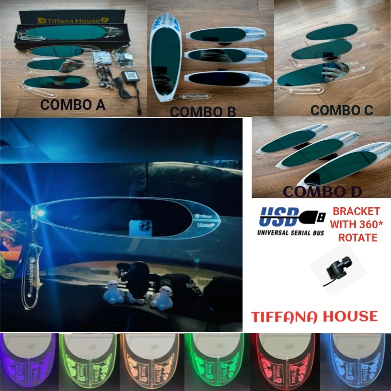 READY STOCK !!!Tiffana House Surfboard Mirror With RGB LED 64 ColorIbu ...