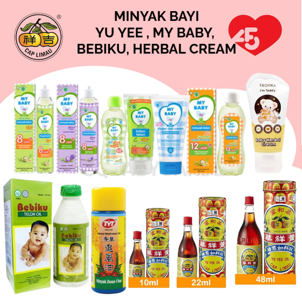 Minyak Bayi - Yu Yee , Tyt , My Baby Telon , Bebiku , Narwish Cengkih ...