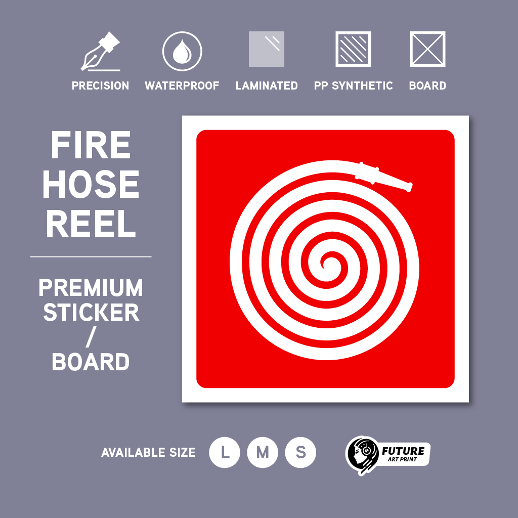 Fire Hose Reel. Sticker Signboard Sign Label Board. Pelekat Sticker ...