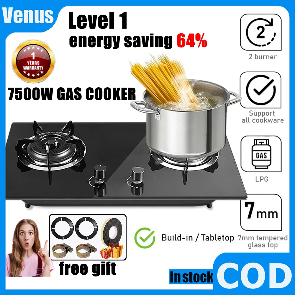 XUMTOM gas hob Auto Ignition Gas Cooker Propane LPG Hob 2Burner Built ...