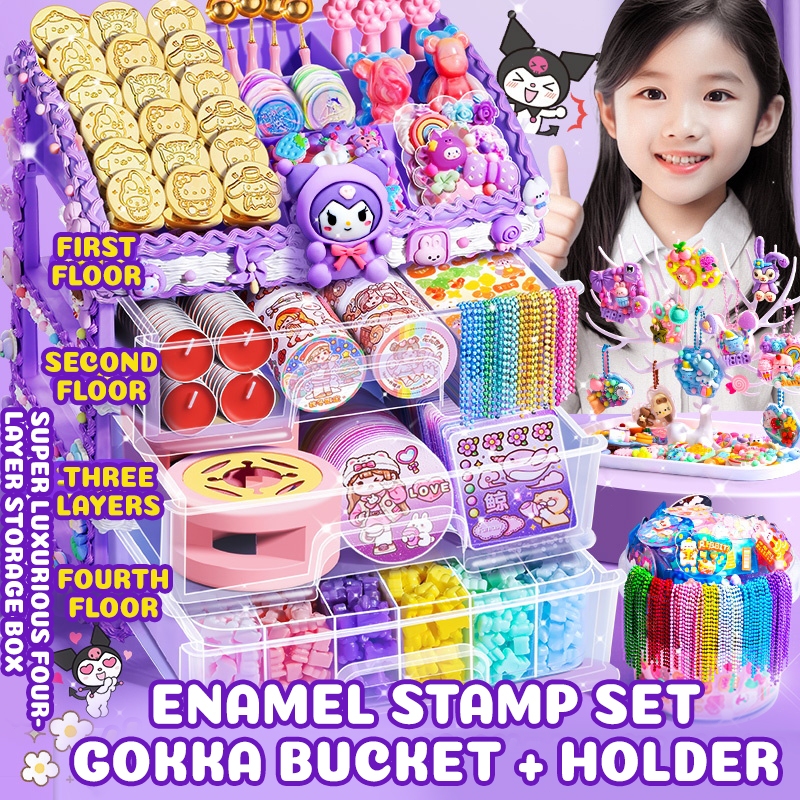 Ready Stock 1008PCS Full Set Material Package Sticker Kids Keychain DIY ...