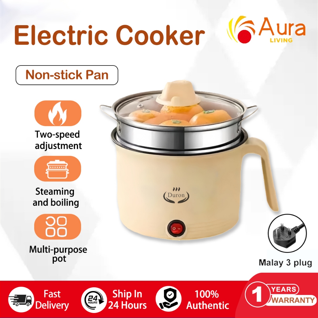 2 Layers 1.8 L Electric Pot / Mini Rice Cooker with steamer mini cooker ...