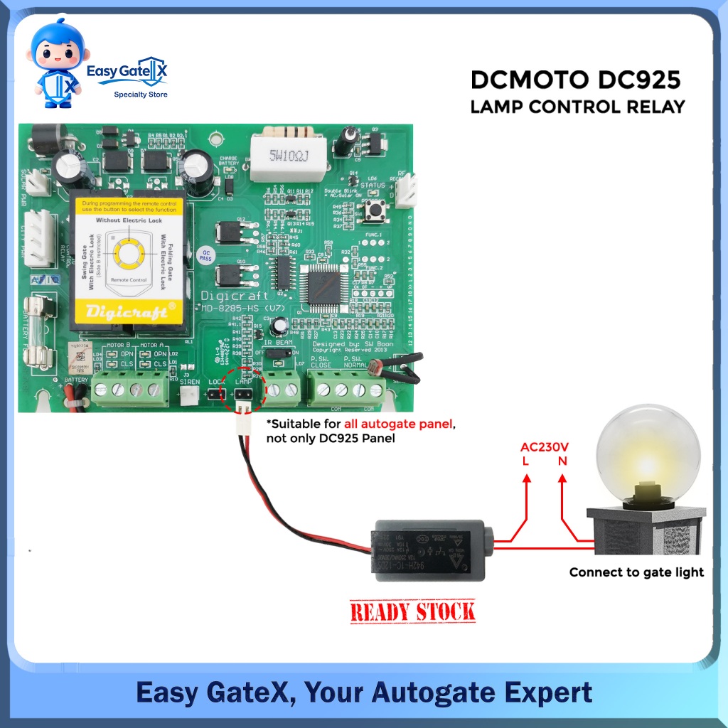 DCMoto GFM 925 Lamp Control Relay 12V for Autogate System – Pillar ...